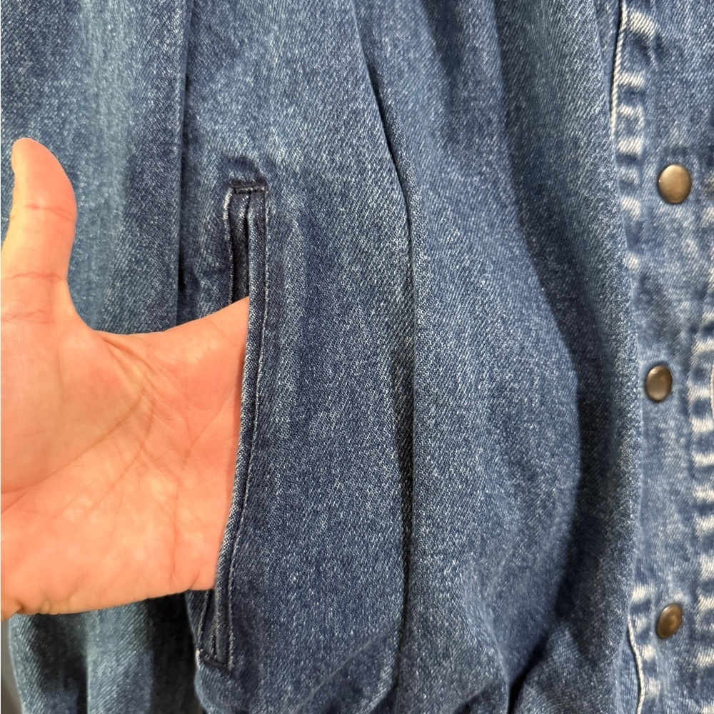 VTG brand tag missing Denim Women's Pleated Snap Front Jacket Western Cottage - Picture 4 of 8